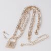 Lock Pendant Necklace with Rhinestone Trim