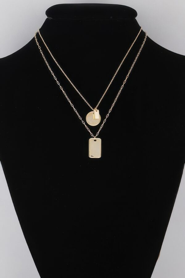 Double Layered Name Tag Necklace – 14-inch Length