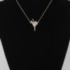Martini Glass Pendant Necklace with Jeweled Accent
