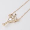 Martini Glass Pendant Necklace with Jeweled Accent
