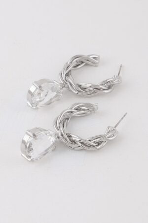Twist-Detail Crystal Teardrop Earrings, Lightweight Sparkle