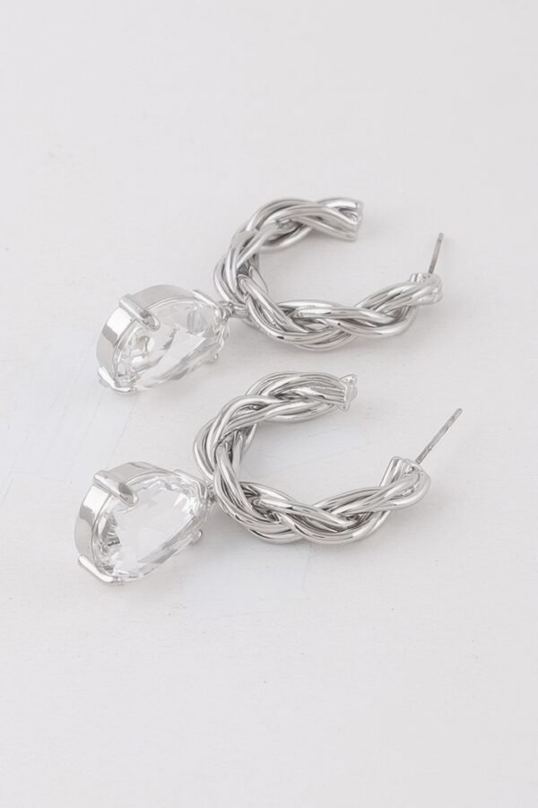 Twist-Detail Crystal Teardrop Earrings, Lightweight Sparkle