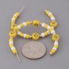 Beaded Smiley Face Hoop Earrings - Playful Bead Accent