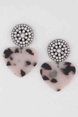 Marbled Heart Drop Earrings – Romantic Heart Drops