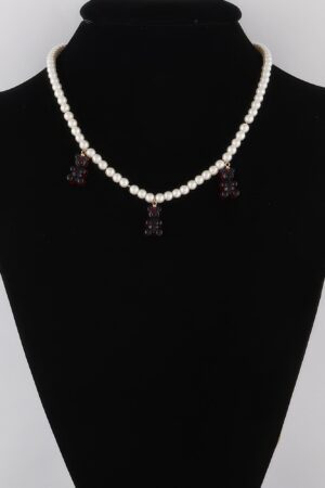 Gummy Bear Trio Necklace with Pearled Accents
