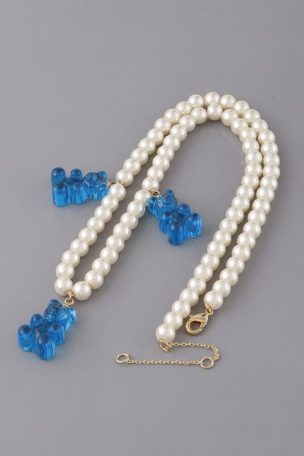 Gummy Bear Trio Necklace with Pearled Accents