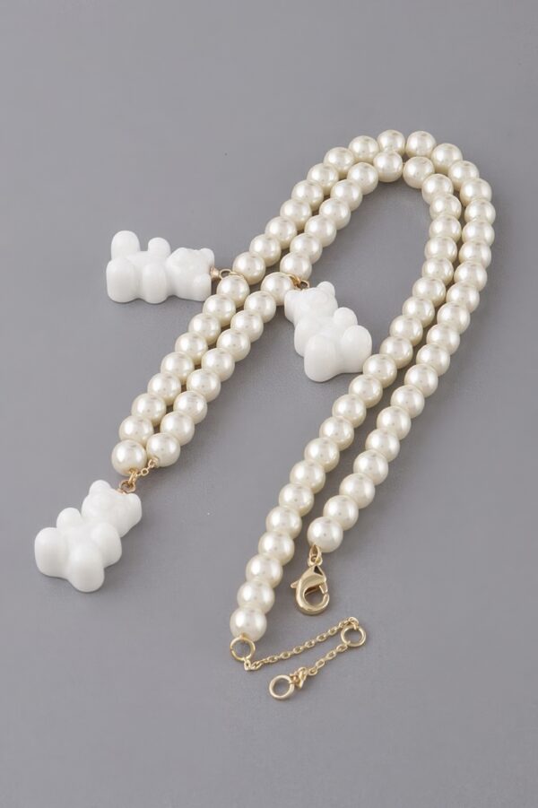 Gummy Bear Trio Necklace with Pearled Accents