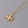 Clover Pendant Necklace with Jeweled Accents