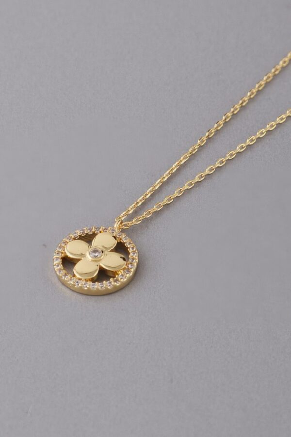Clover Pendant Necklace with Jeweled Accents