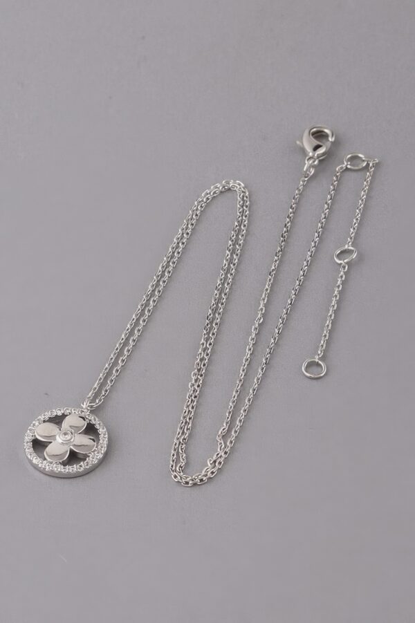 Clover Pendant Necklace with Jeweled Accents