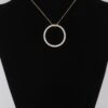 Circle Pendant Necklace with Jeweled Accent