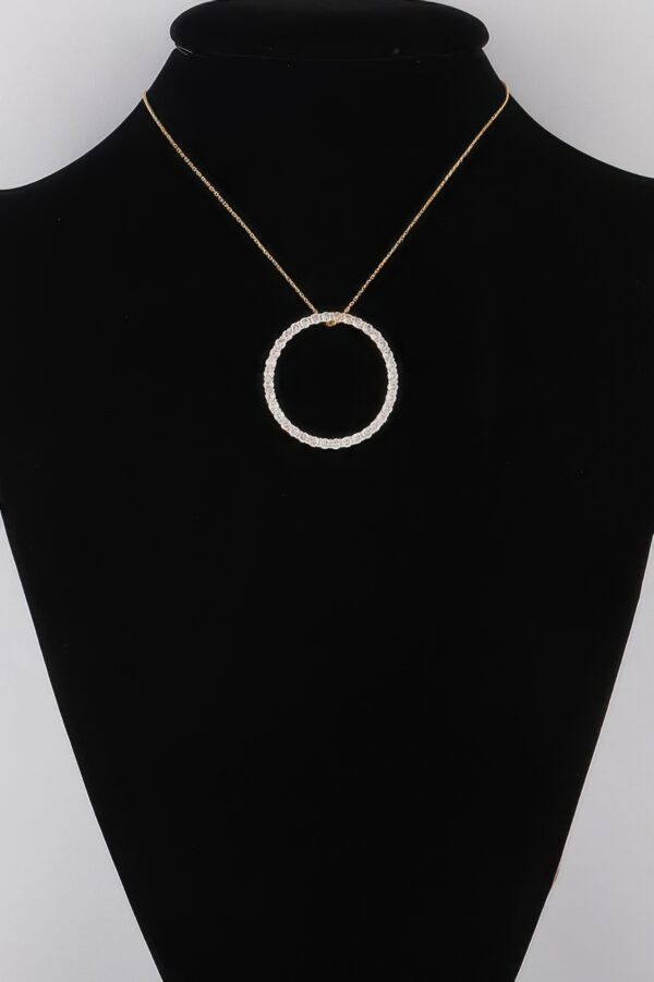 Circle Pendant Necklace with Jeweled Accent