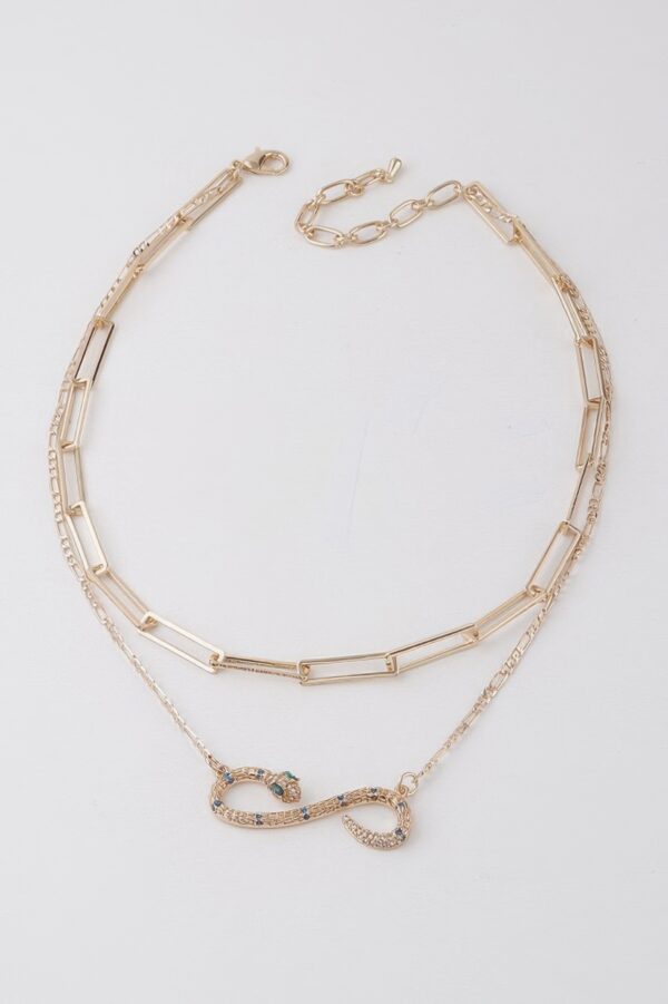 Infinity Snake Pendant Necklace - Twined Motif