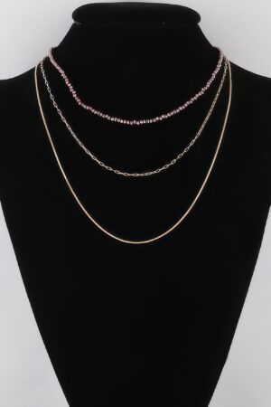 Multi-Stone N-Link Chain Necklace – Bold Link Detail