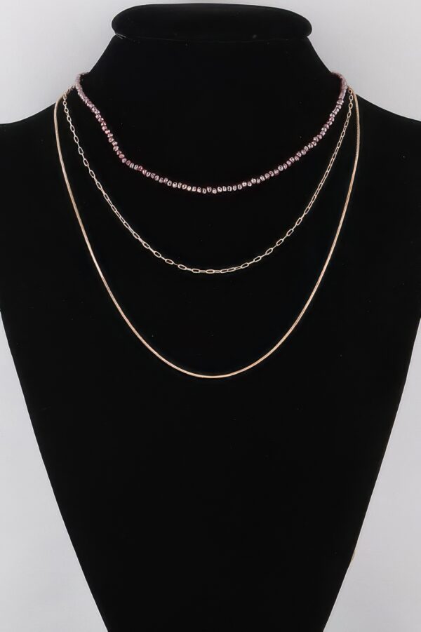 Multi-Stone N-Link Chain Necklace – Bold Link Detail