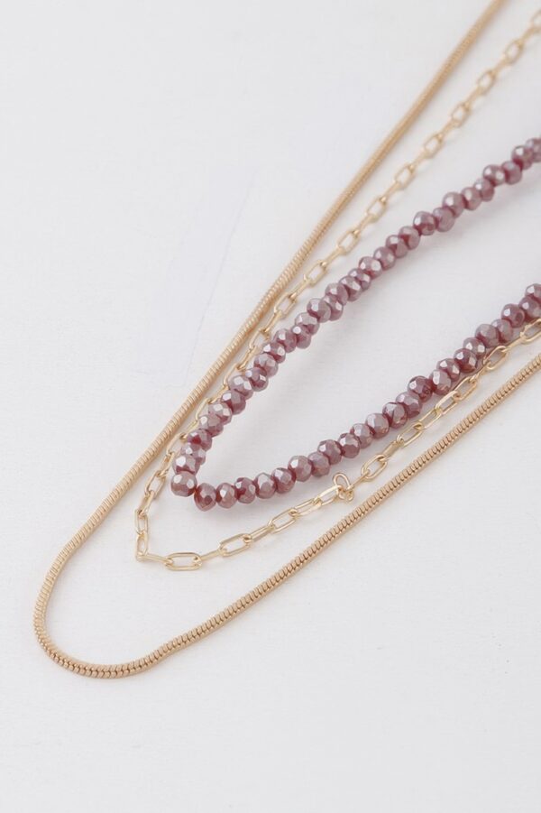 Multi-Stone N-Link Chain Necklace - Bold Link Detail