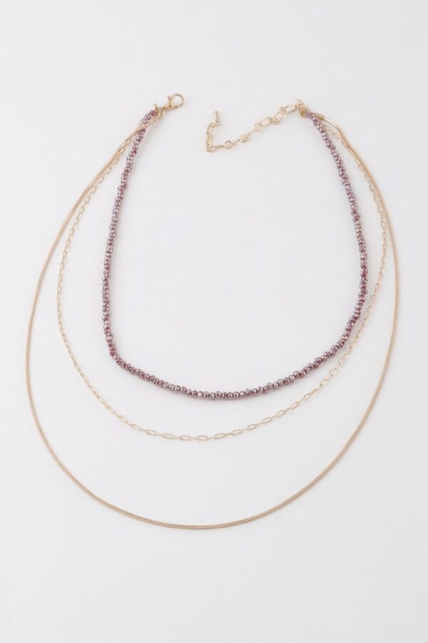 Multi-Stone N-Link Chain Necklace - Bold Link Detail