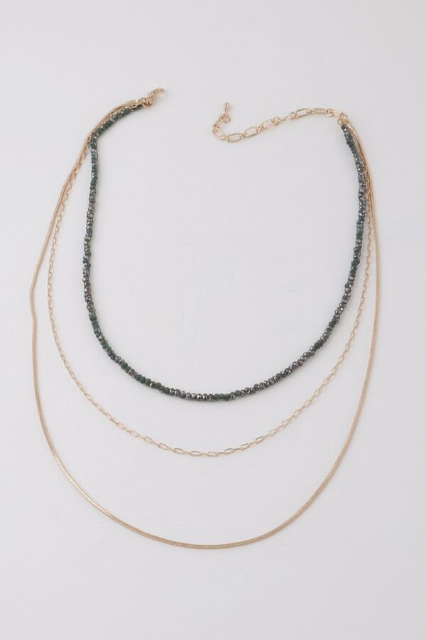 Multi-Stone N-Link Chain Necklace - Bold Link Detail