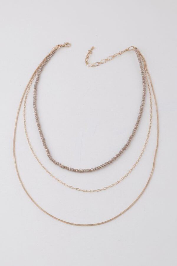 Multi-Stone N-Link Chain Necklace - Bold Link Detail