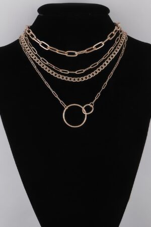 Linked Circles Chain Necklace – 16-Inch Minimalist Accent