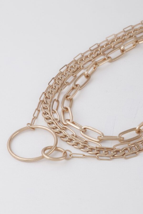 Linked Circles Chain Necklace - 16-Inch Minimalist Accent