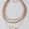 Linked Circles Chain Necklace - 16-Inch Minimalist Accent
