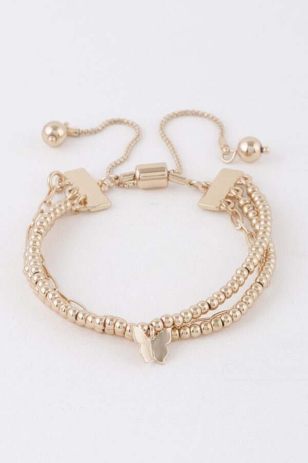 Beaded Butterfly Charm Bracelet – Delicate Accent