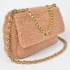 Faux Fur Shoulder Bag with Mixed-Metal Accents