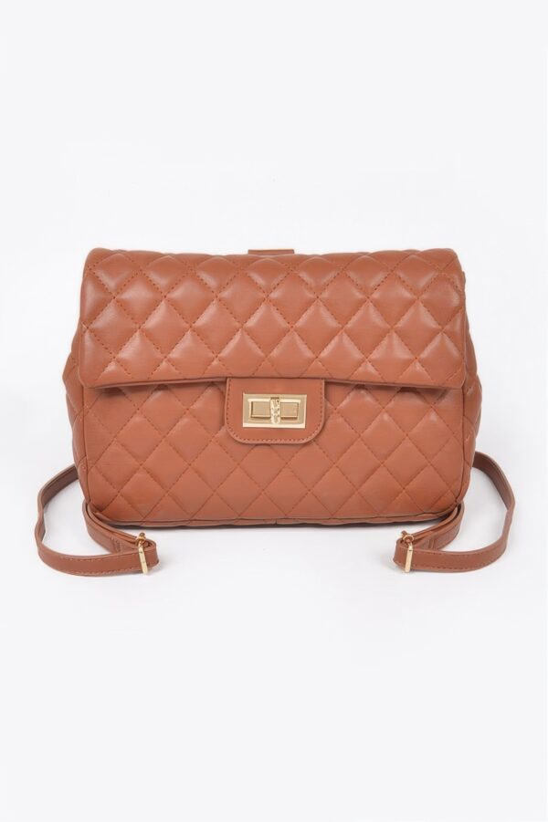 Quilted Faux Leather Flap Backpack – Structured Flap