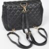 Quilted Faux Leather Flap Backpack - Structured Flap