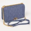 Quilted Denim Shoulder Bag - Mixed Metal Hardware