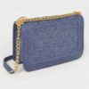 Quilted Denim Shoulder Bag - Mixed Metal Hardware