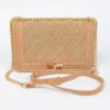Quilted Denim Shoulder Bag - Mixed Metal Hardware