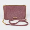 Quilted Denim Shoulder Bag - Mixed Metal Hardware