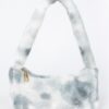 Tie-Dye Faux Fur Shoulder Bag with Vibrant Swirl