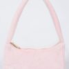 Solid Faux Fur Shoulder Bag - Compact Plush Style