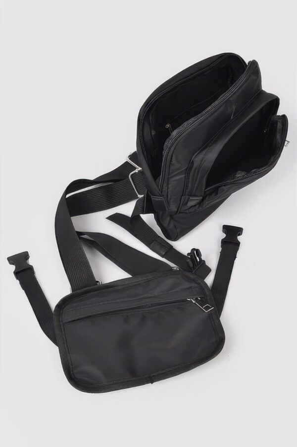 Compact Nylon Combo Sling Bag - Dual Pouch