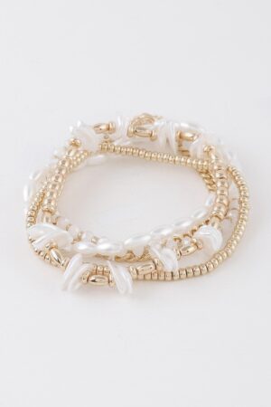 Multi-Bead & Stone Accent Stackable Bracelet
