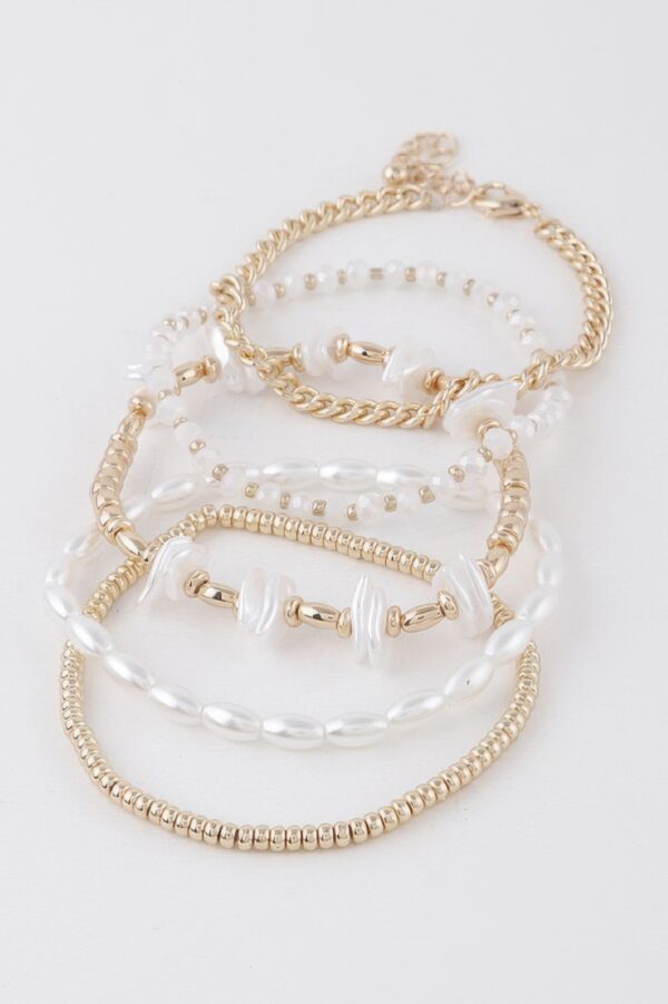 Multi-Bead & Stone Accent Stackable Bracelet