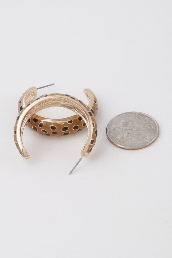 Cheetah Print Hoop Earrings - 1.5 in Lightweight