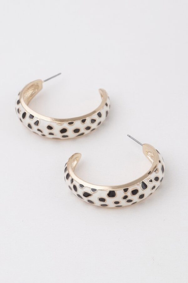 Cheetah Print Hoop Earrings - 1.5 in Lightweight