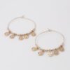 Smiley Charm Hoop Earrings – Dangling Smile Hoops