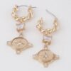 Twisted Star Drop Earrings with Shimmer Detail