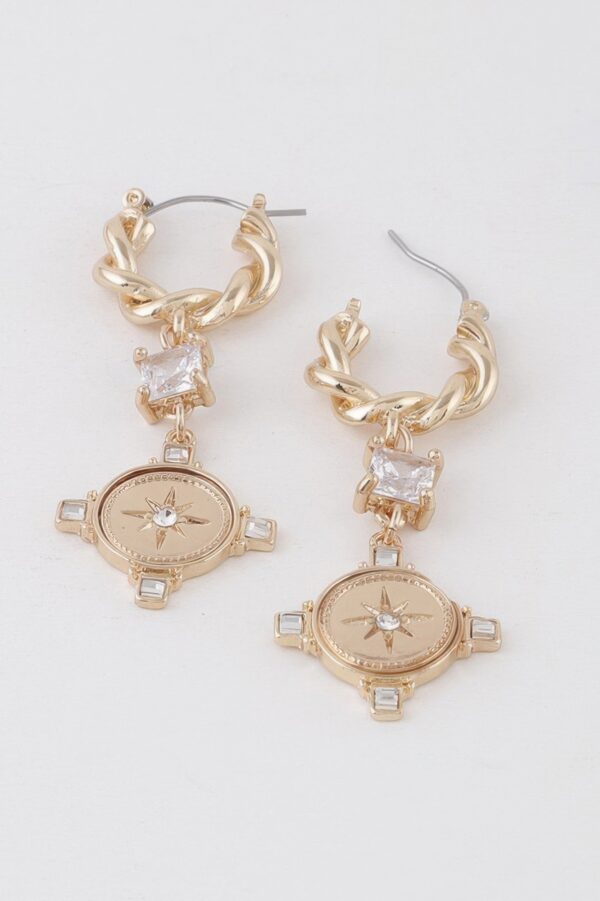 Twisted Star Drop Earrings with Shimmer Detail