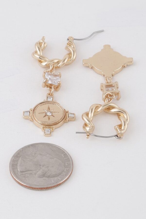 Twisted Star Drop Earrings with Shimmer Detail
