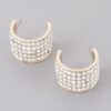 Mini Huggie Earrings with Embedded Rhinestones