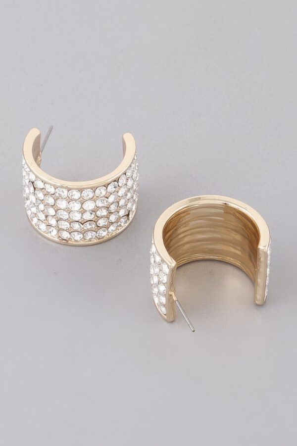 Mini Huggie Earrings with Embedded Rhinestones
