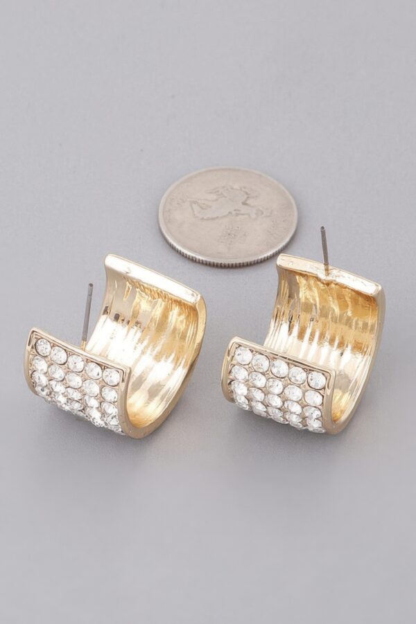 Mini Huggie Earrings with Embedded Rhinestones