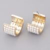 Mini Huggie Earrings with Embedded Rhinestones
