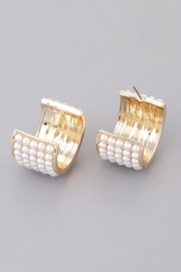 Mini Huggie Earrings with Embedded Rhinestones